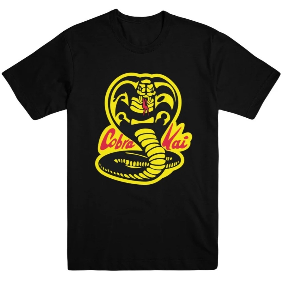 Cobra Kai Graphic T Shirt Black Large Unisex Retro Pop Culture Streetwear Casual